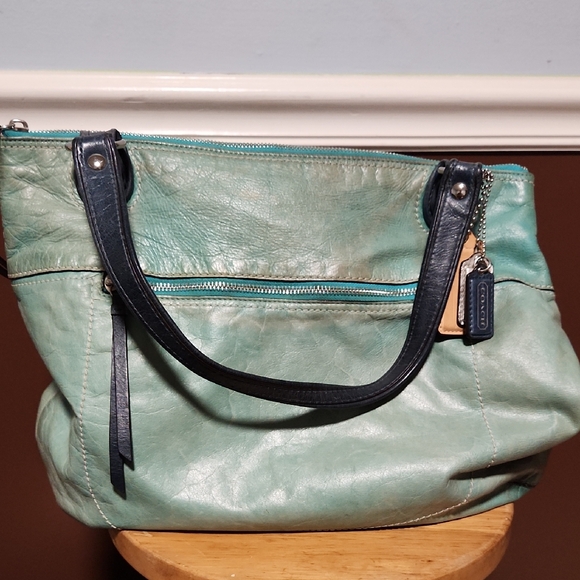 Coach Handbags - Coach Mint Green Leather Shoulder Bag